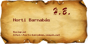 Horti Barnabás névjegykártya